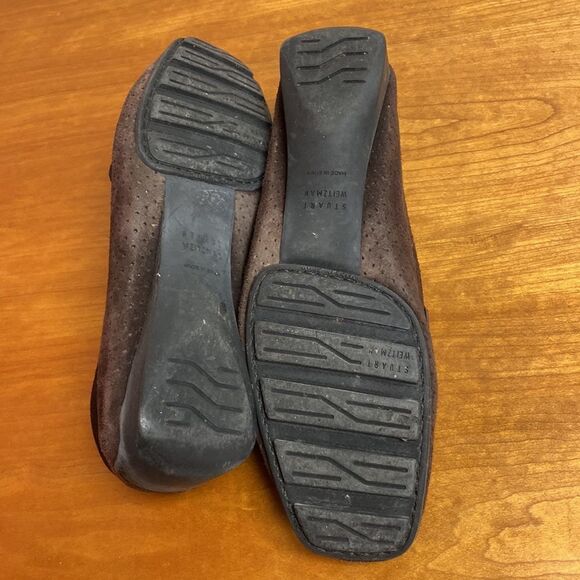 Stuart Weitzman Lincoln Perforated Driving Loafers Black Suede Size 7.5 - Picture 11 of 12